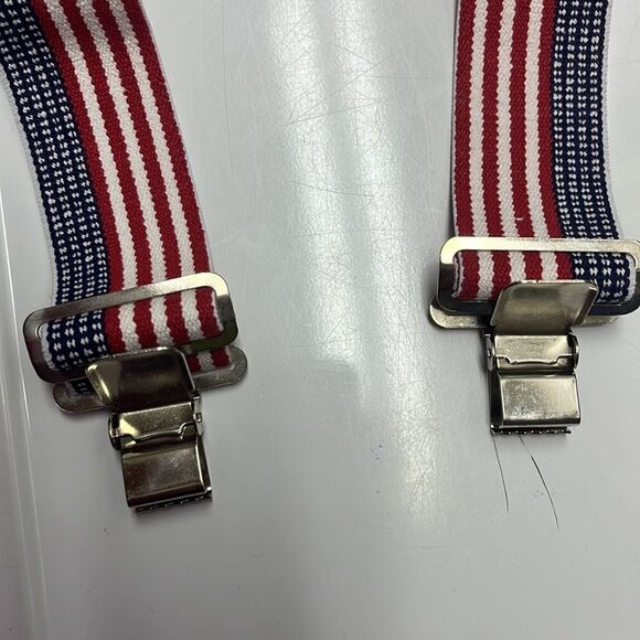 Custom Leather Craft Americana Adjustable No. 110 Suspenders Silver-Tone Clips - Picture 15 of 15